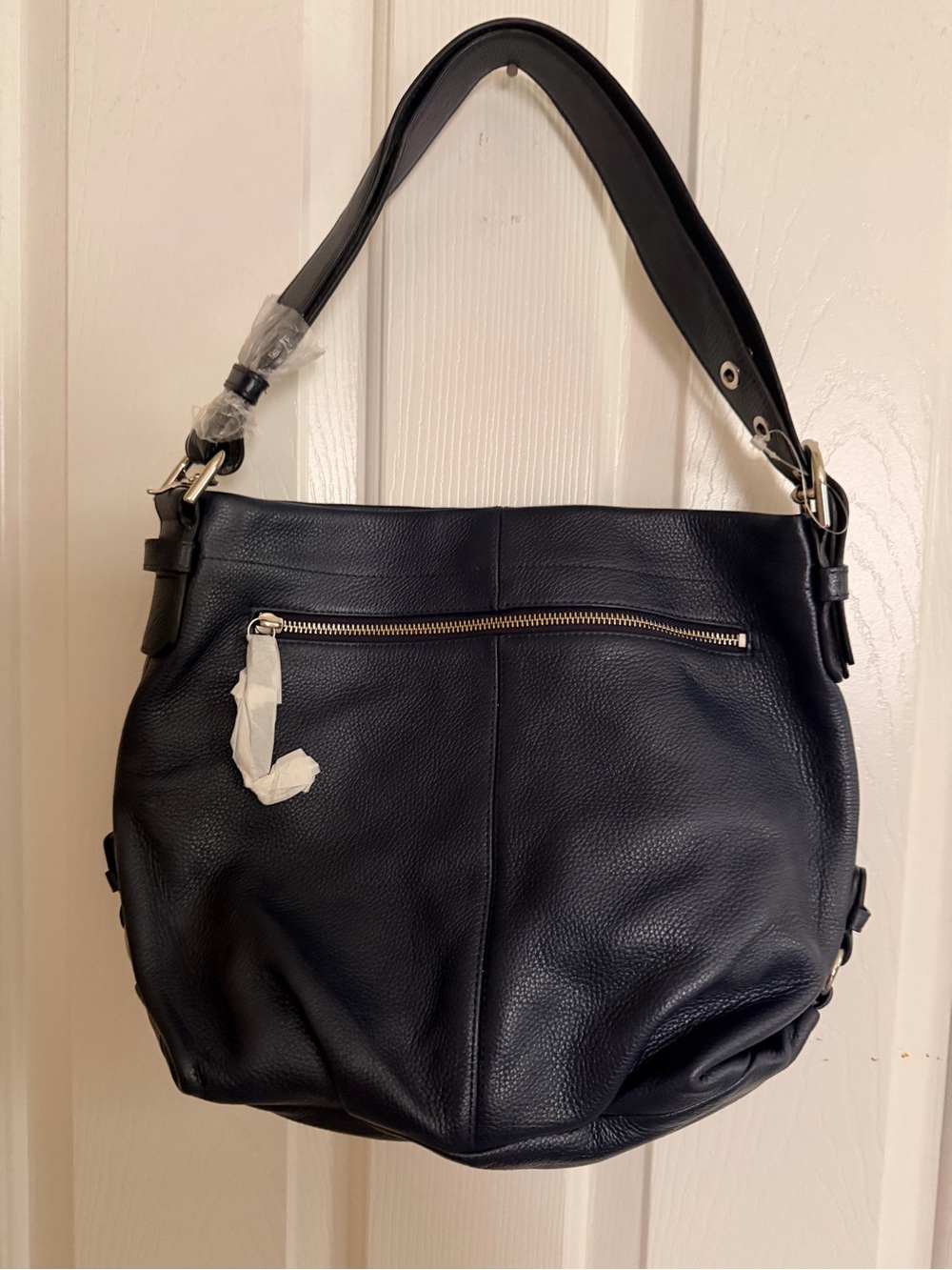 Coach Classic Navy Blue Leather Hobo Bag - Timeless Everyday Style